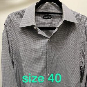 Beautiful Tom Ford chequered shirt (dark blue and white)
